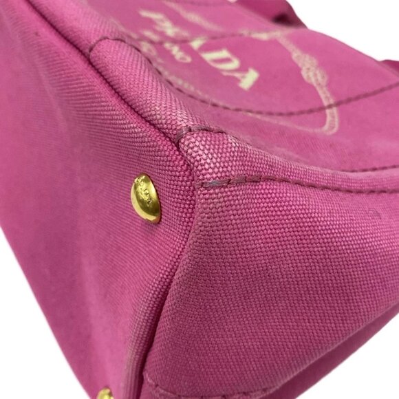 PRADA Canapa - Pink Canvas Tote Bag 332-062425 - Picture 7 of 10